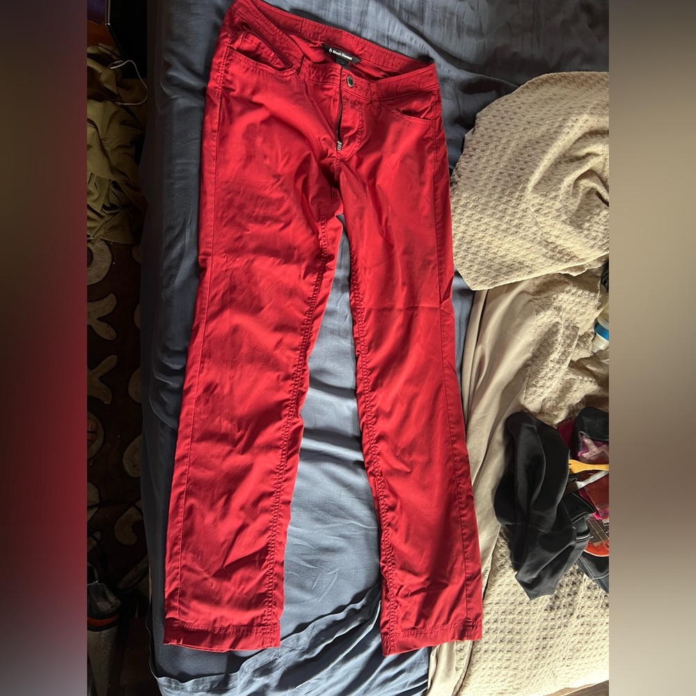Black Diamond Red Climbing pants.